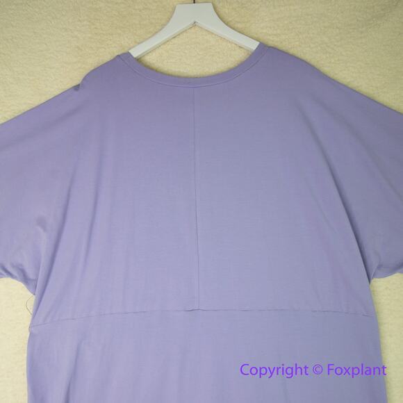 New! ELOQUII Women's Plus Size Cross Front Flutter Sleeve Dress purple, 26 - Picture 7 of 12